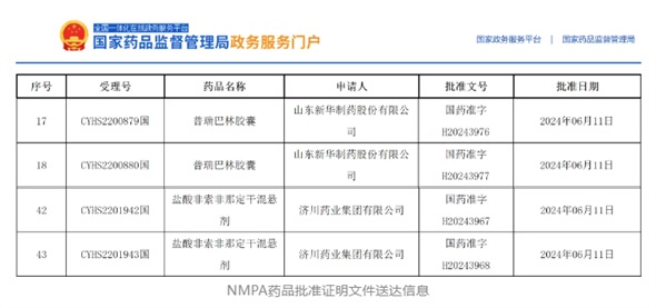 2個(gè)項目獲批，鹽酸非索非那定干混懸劑全國首家！